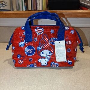 Sanrio license My Melody American flag Glitter red blue small lunch cooler bag